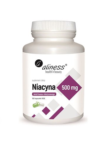 Vitamine B3, niacine, nicotinamide 500 mg, 100 capsules