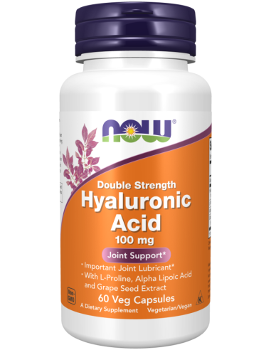 Hyaluronzuur, dubbele sterkte, 100 mg, 60 plantaardige capsules